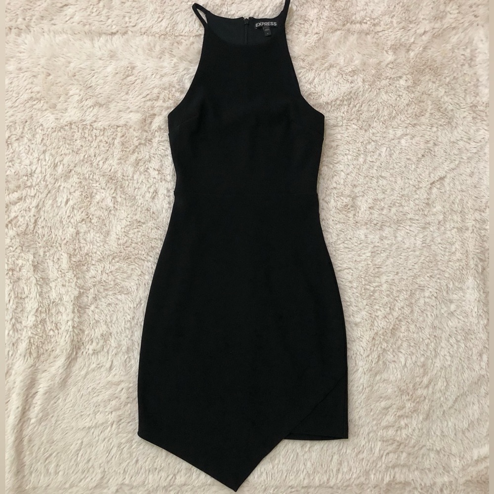 Express Asymmetrical Black Dress